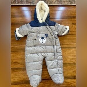 Rothschild White and Gray Baby Snowsuit